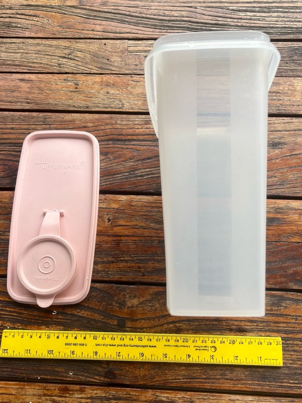 Tupperware Translucent Storage Container with Pink Lid - Picture 5 of 5